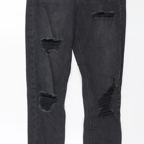 Topshop Womens Black Cotton Skinny Jeans Size 28 in L32 in Regular Zip