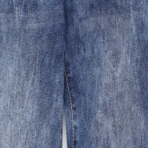 D555 Mens Blue Cotton Straight Jeans Size 31 in L33 in Regular Zip - Acid wash