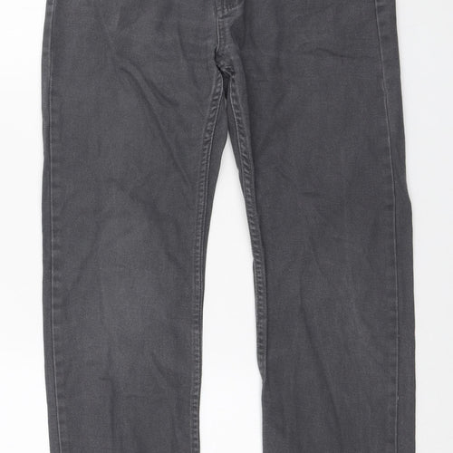 Denim & Co. Mens Grey Cotton Straight Jeans Size 28 in L30 in Regular Zip