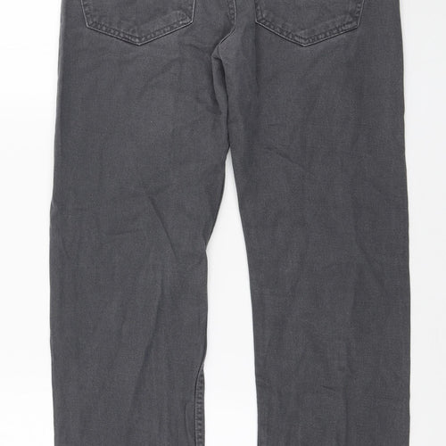 Denim & Co. Mens Grey Cotton Straight Jeans Size 28 in L30 in Regular Zip