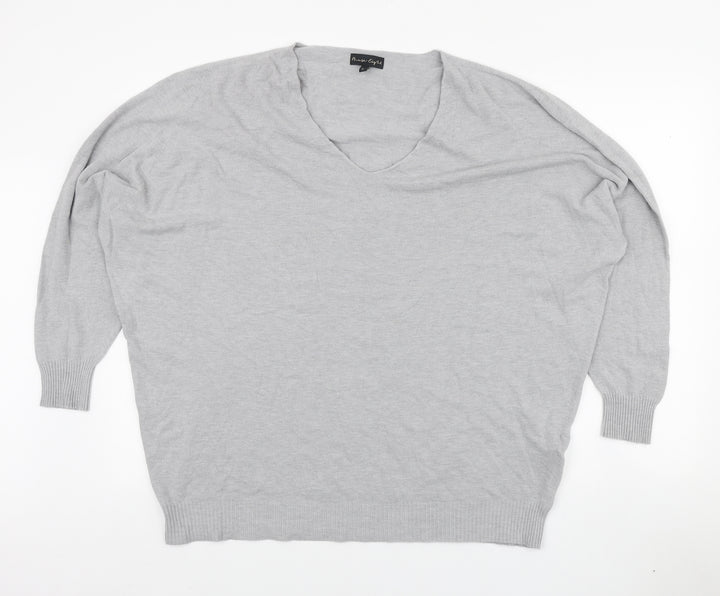 Phase Eight Womens Grey V-Neck Viscose Pullover Jumper Size M