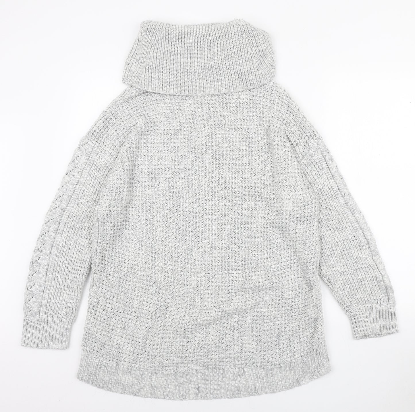 Papaya Womens Grey Roll Neck Acrylic Pullover Jumper Size M