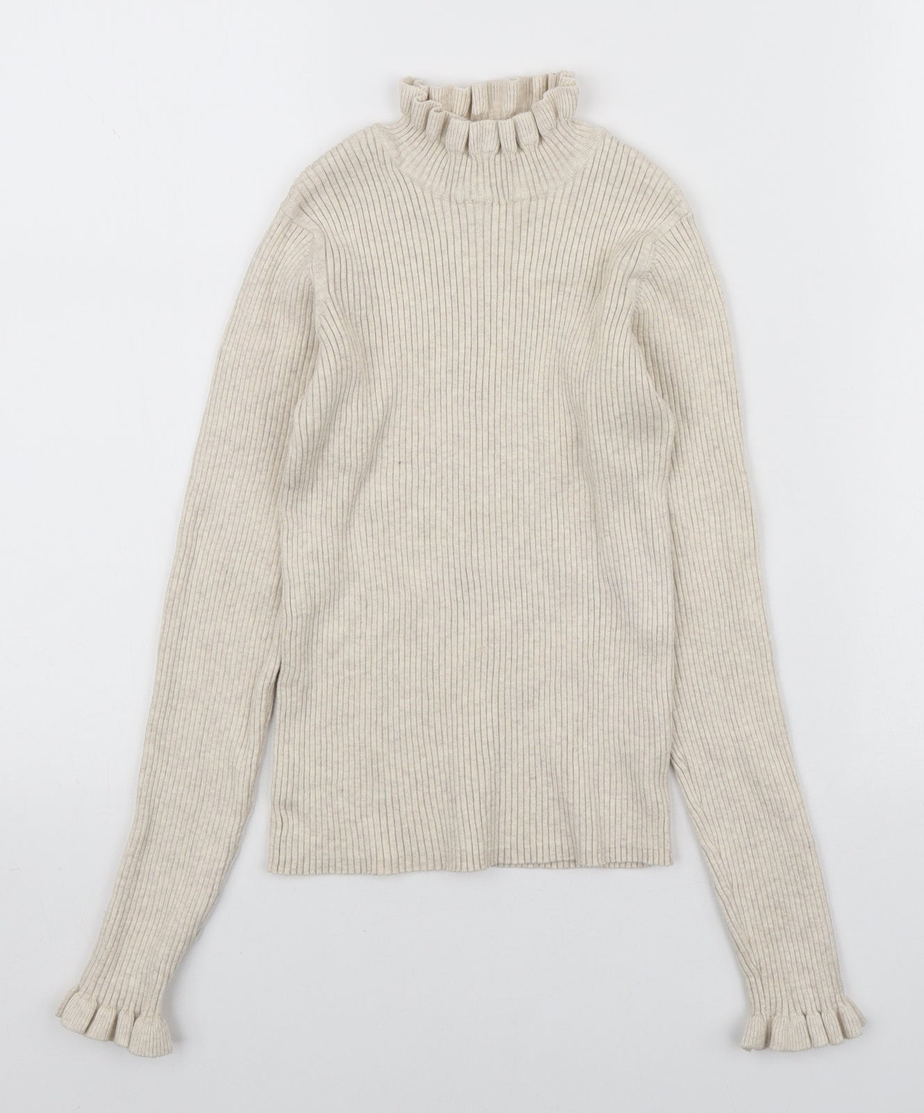 NEXT Girls Ivory High Neck Viscose Pullover Jumper Size 10 Years Pullover