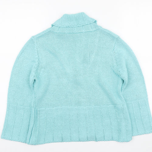 Per Una Womens Blue V-Neck Acrylic Cardigan Jumper Size S