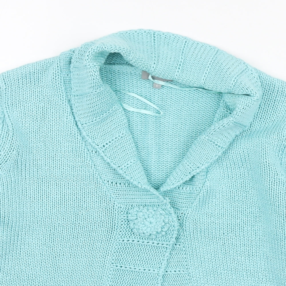 Per Una Womens Blue V-Neck Acrylic Cardigan Jumper Size S
