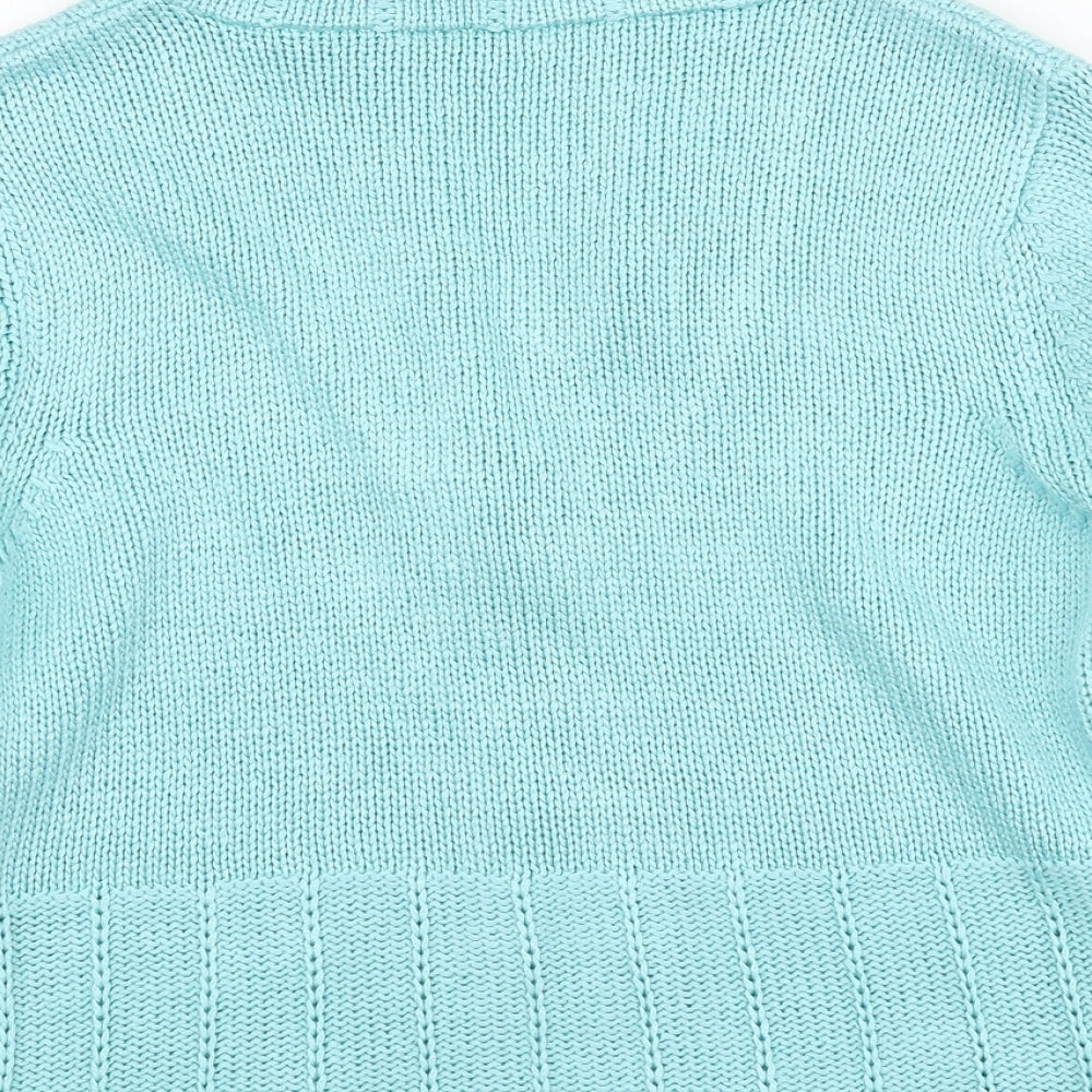 Per Una Womens Blue V-Neck Acrylic Cardigan Jumper Size S