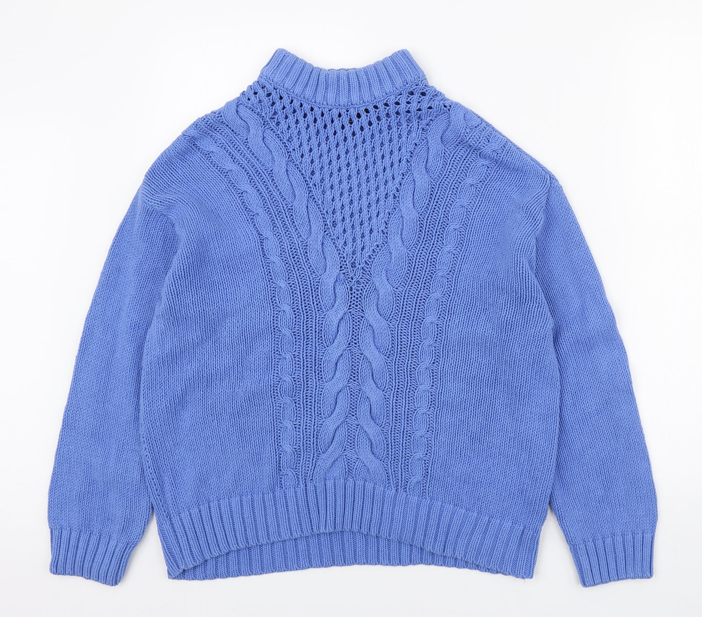 Dorothy Perkins Womens Blue High Neck Acrylic Pullover Jumper Size 12