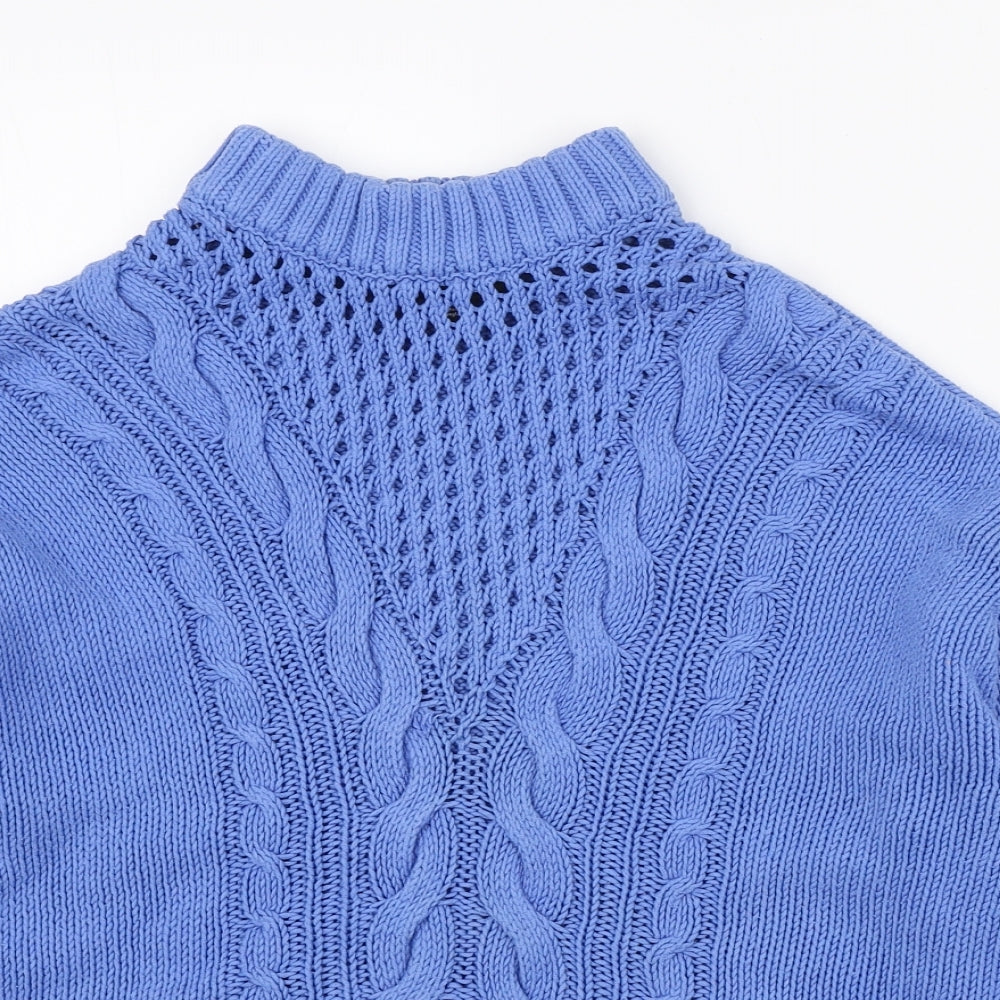 Dorothy Perkins Womens Blue High Neck Acrylic Pullover Jumper Size 12