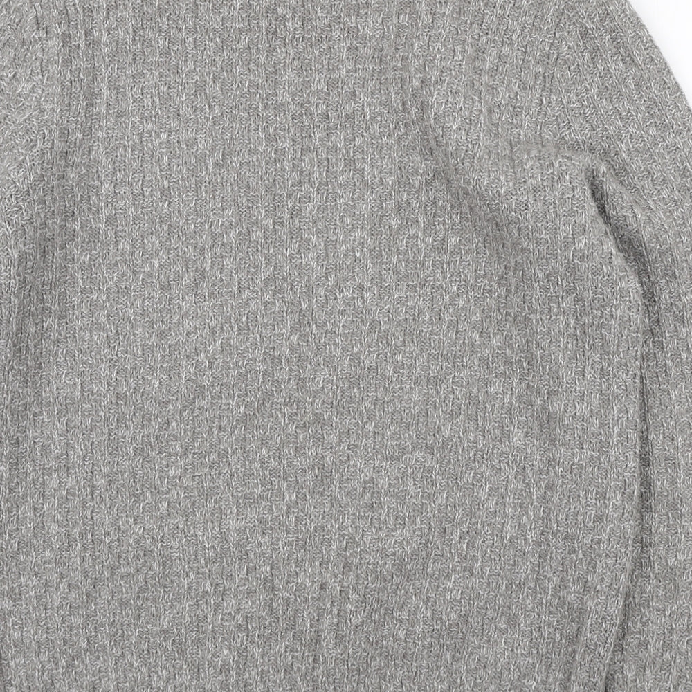 Red Herring Mens Grey Round Neck Acrylic Pullover Jumper Size M
