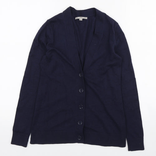 Gap Womens Blue V-Neck Acrylic Cardigan Jumper Size 2XS