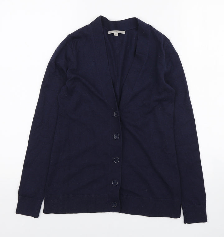 Gap Womens Blue V-Neck Acrylic Cardigan Jumper Size 2XS