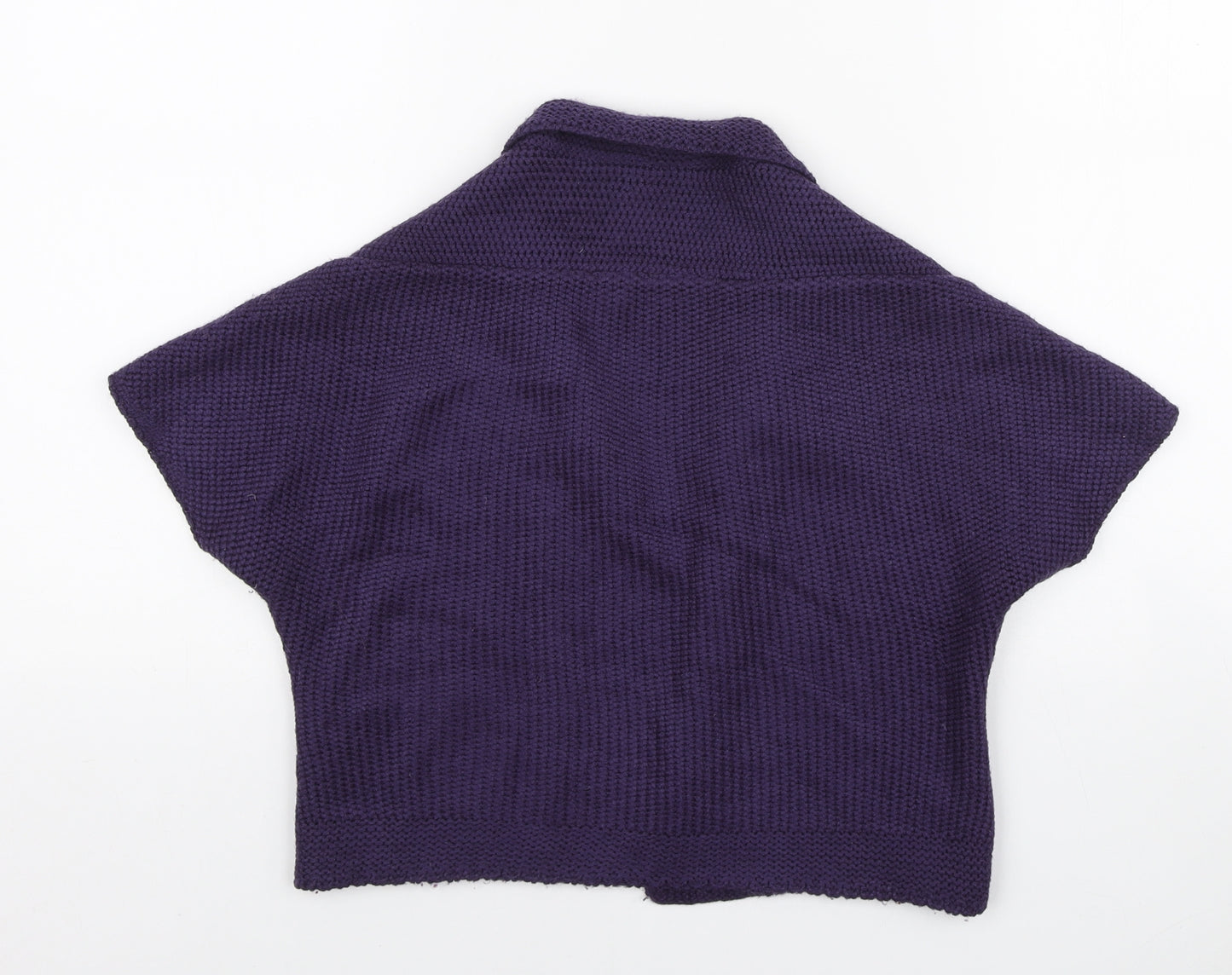Untold Womens Purple V-Neck Acrylic Shrug Jumper Size 8