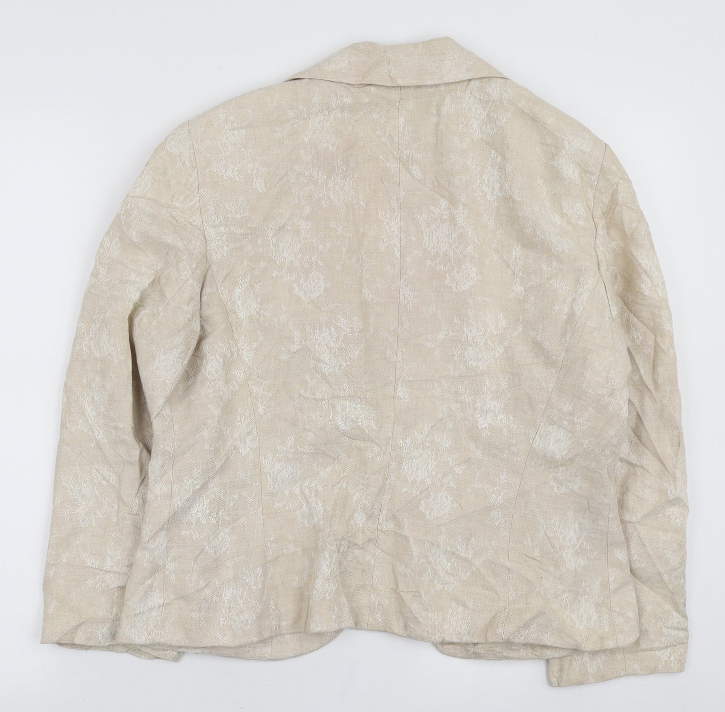 Per Una Womens Beige Jacket Blazer Size 16 Button