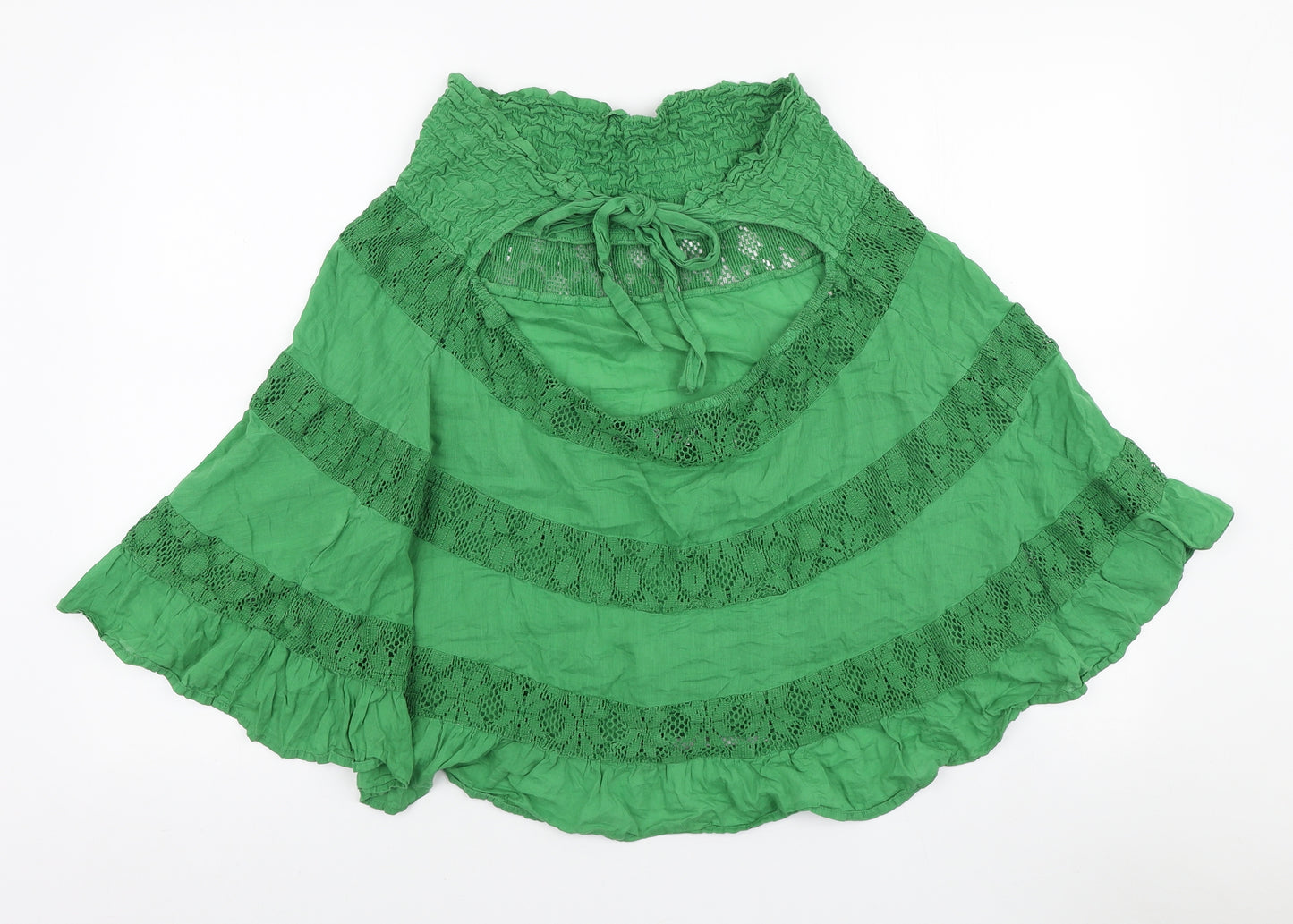 ASOS Womens Green Cotton Basic Blouse Size 8 Off the Shoulder