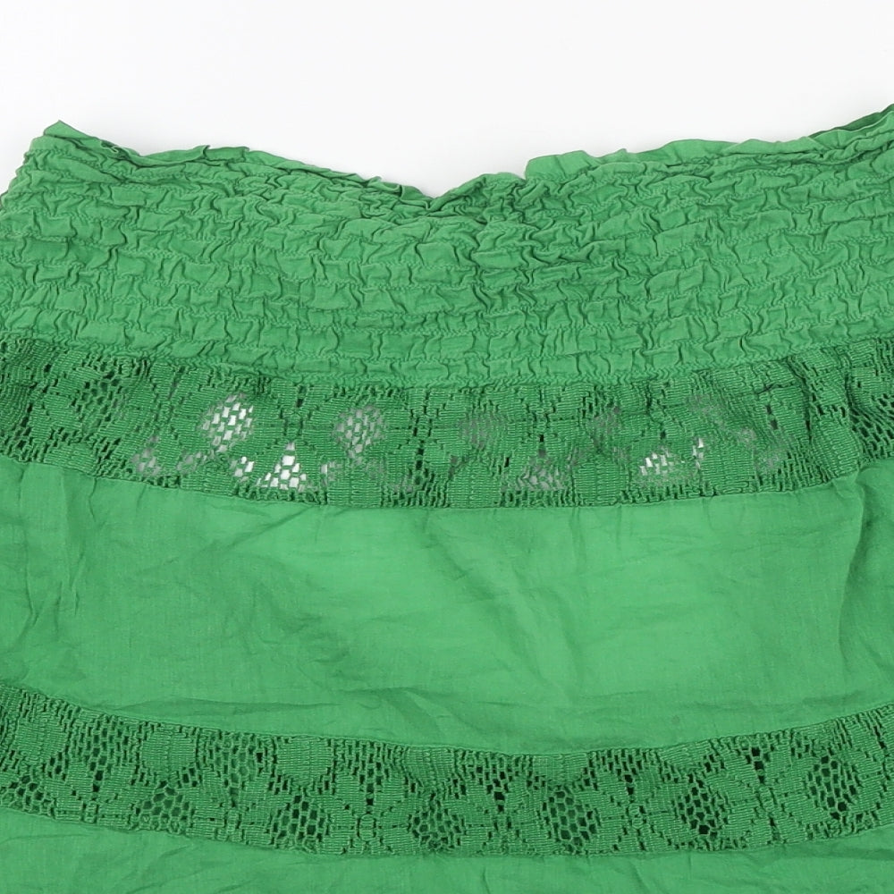 ASOS Womens Green Cotton Basic Blouse Size 8 Off the Shoulder