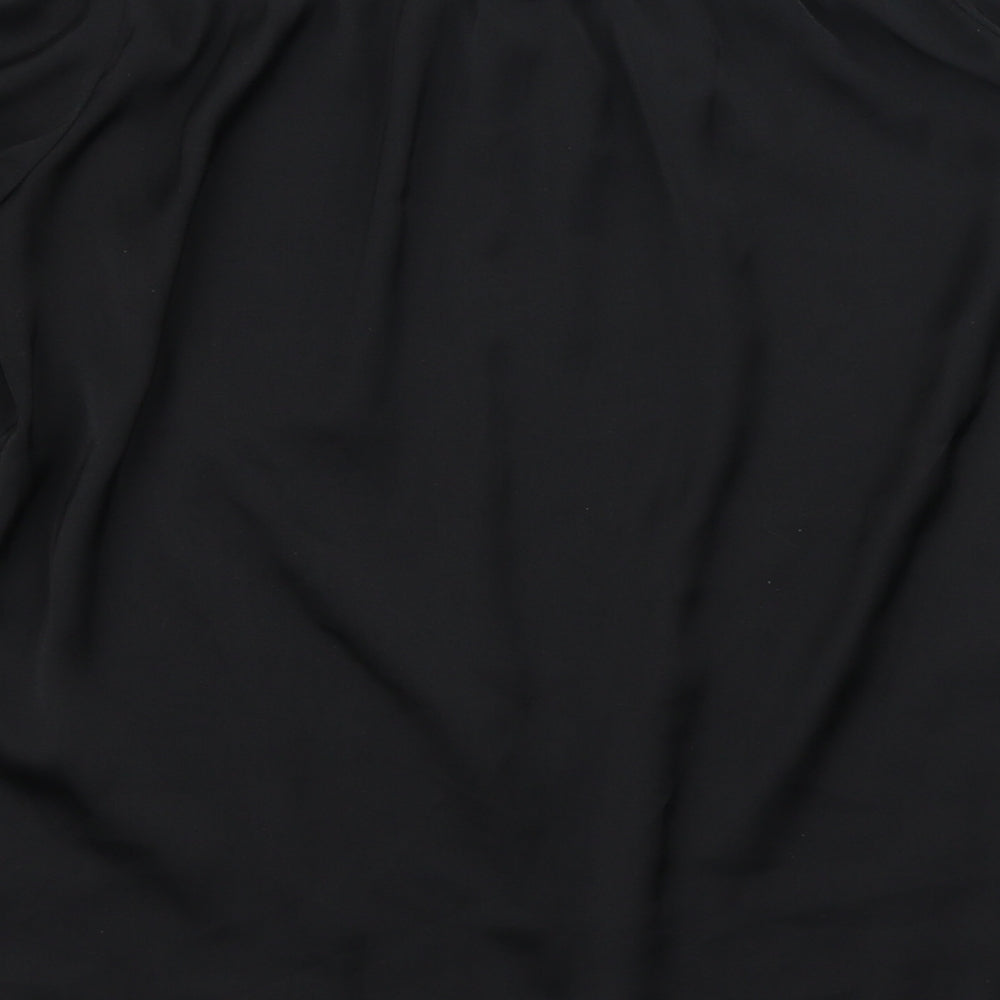 H&M Womens Black Polyester Basic Blouse Size 6 Off the Shoulder