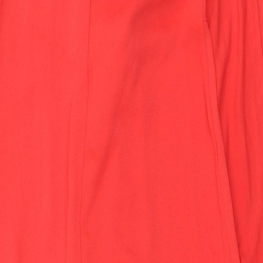 Marks and Spencer Womens Red Polyester Shirt Dress Size 8 Collared Button