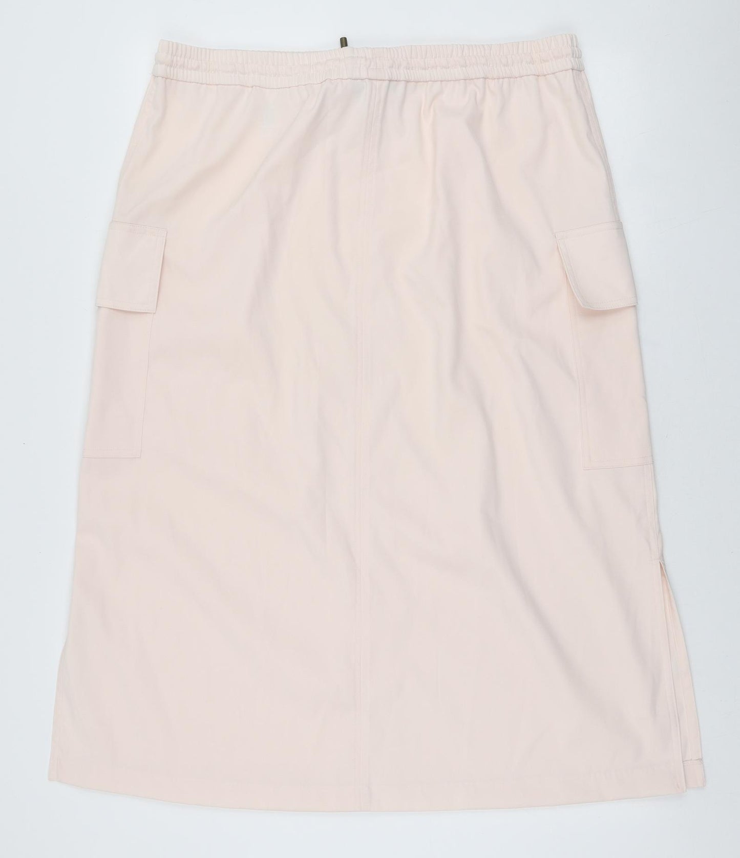 Marks and Spencer Womens Pink Polyester A-Line Skirt Size 18 Drawstring - Cargo style