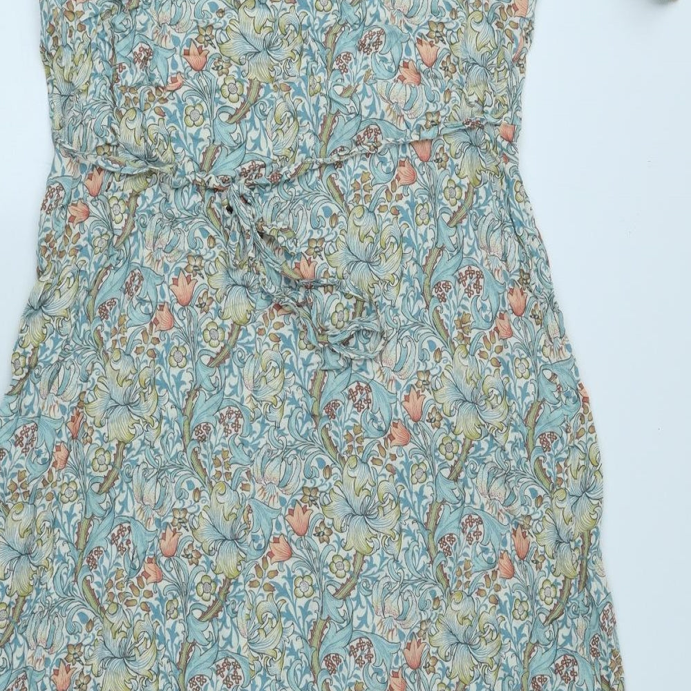 NEXT Womens Multicoloured Floral Viscose A-Line Size 20 Off the Shoulder Button