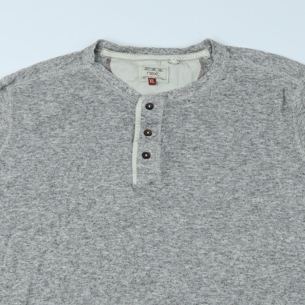NEXT Mens Grey Round Neck Cotton Pullover Jumper Size XL