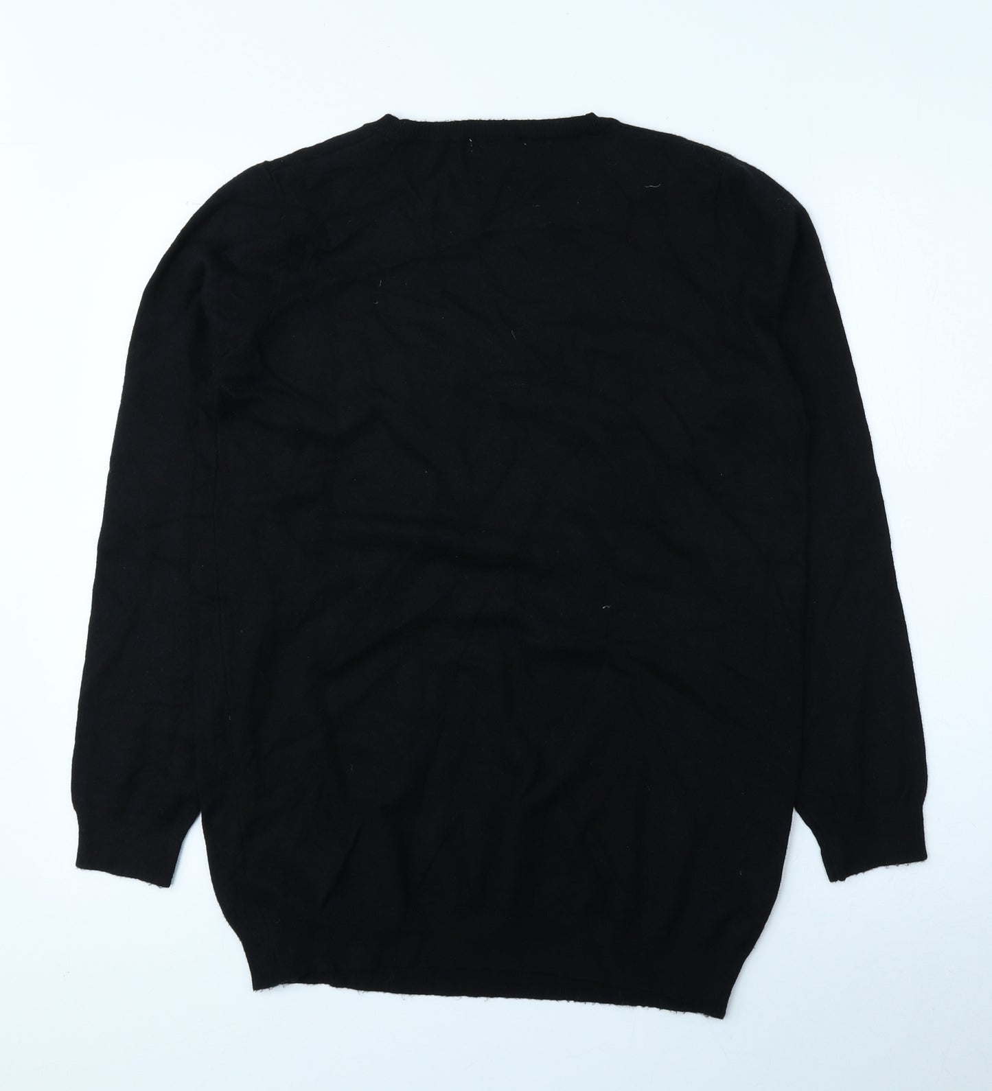 F&F Womens Black Round Neck Viscose Pullover Jumper Size 14 - Christmas Jumper