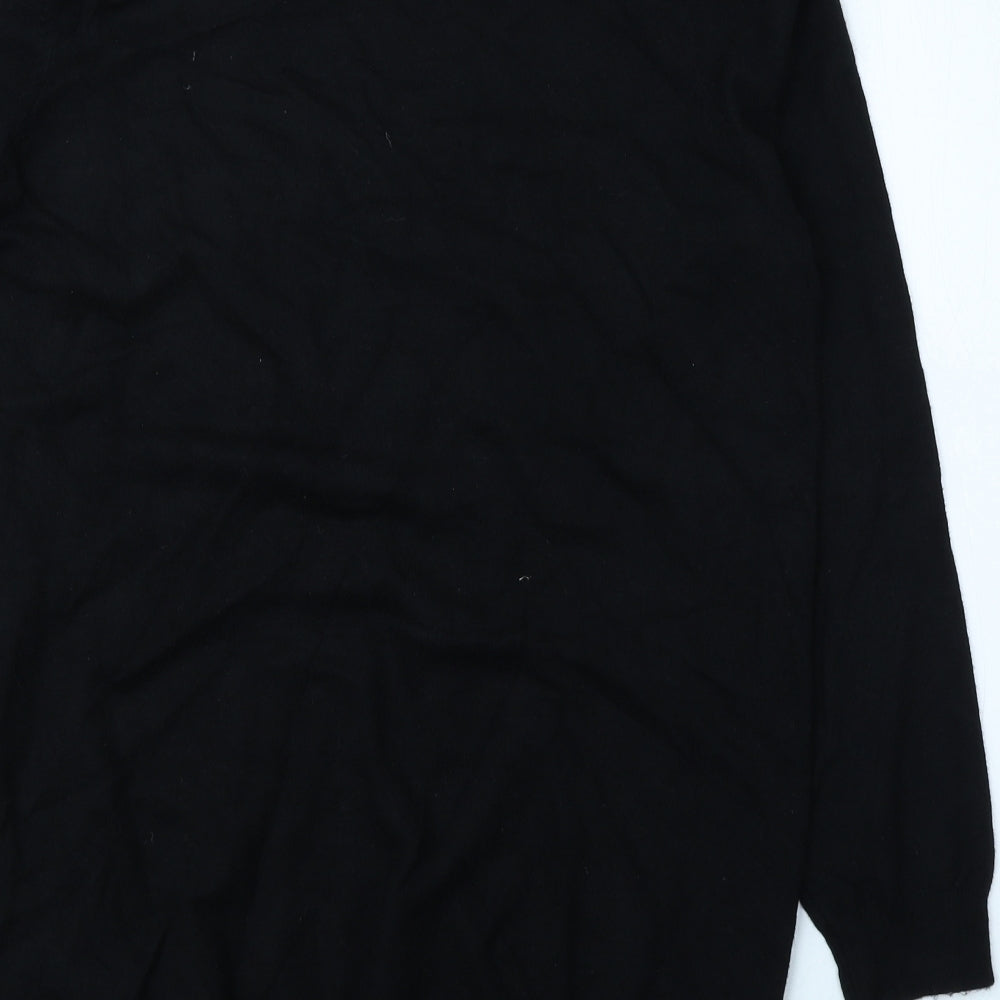 F&F Womens Black Round Neck Viscose Pullover Jumper Size 14 - Christmas Jumper