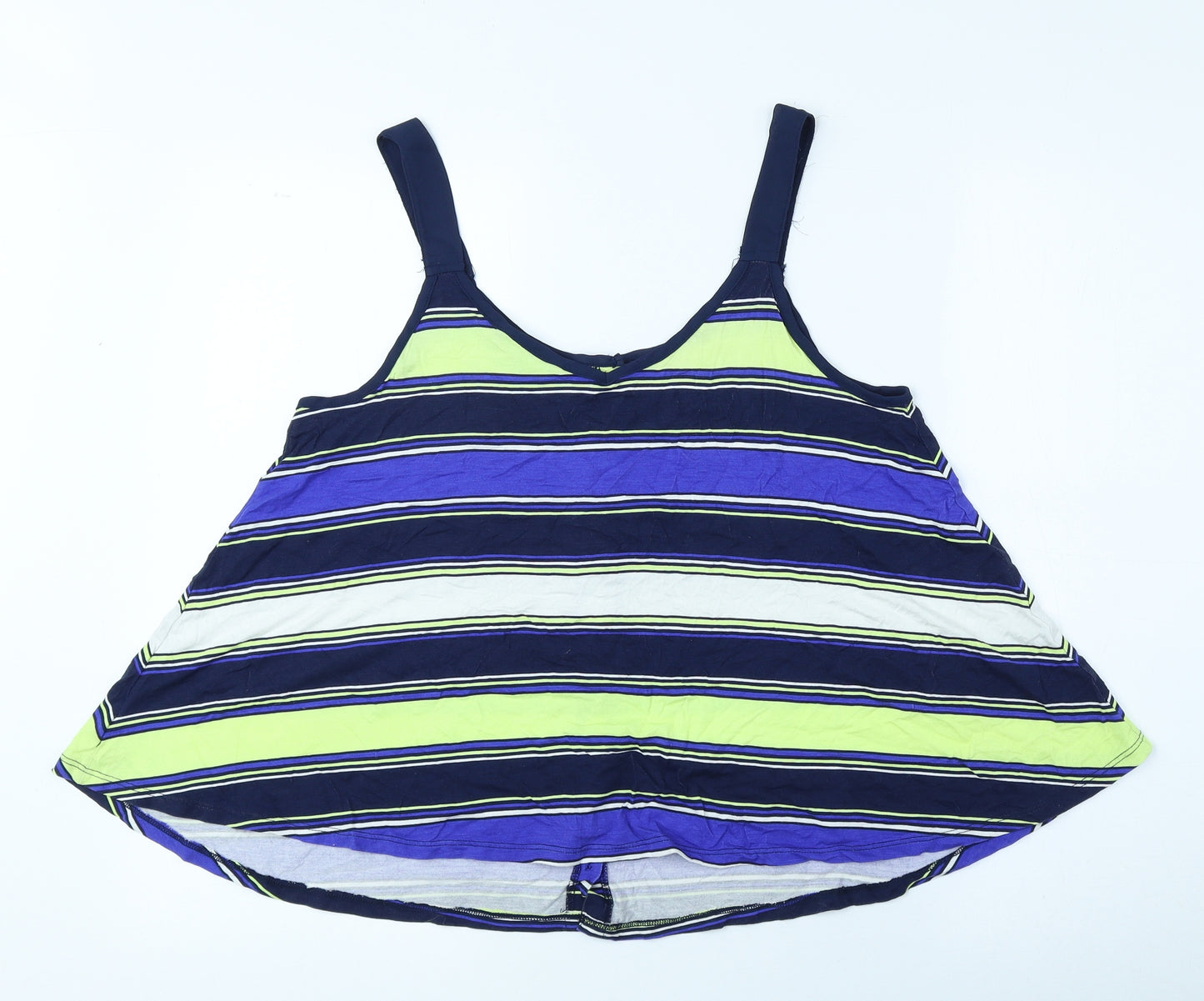 NEXT Womens Multicoloured Striped Viscose Basic Tank Size 12 Round Neck