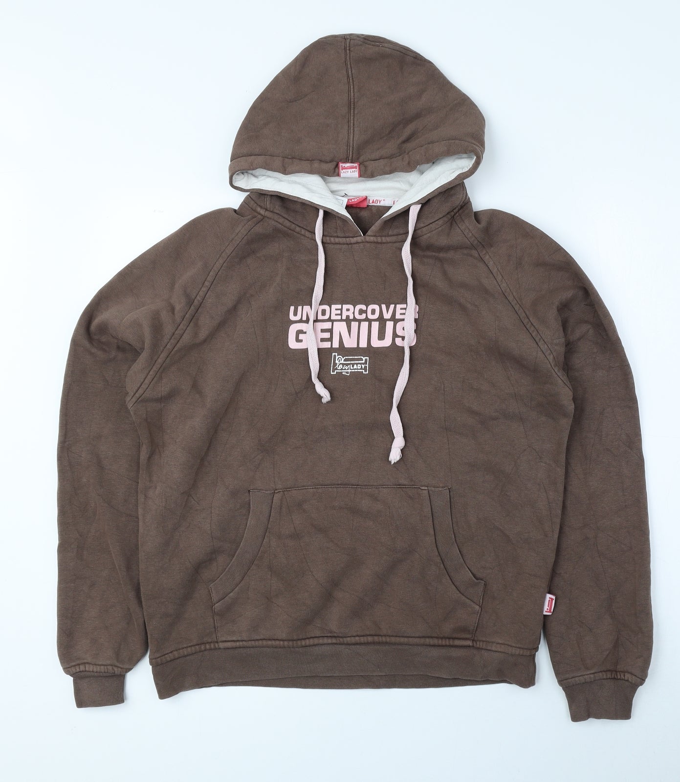Lazy Lady Womens Brown Cotton Pullover Hoodie Size 12 Pullover