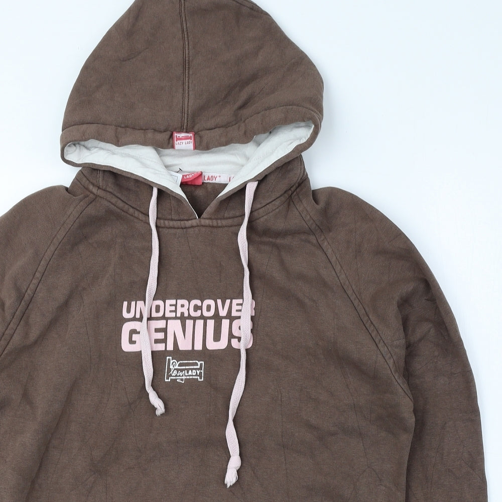 Lazy Lady Womens Brown Cotton Pullover Hoodie Size 12 Pullover