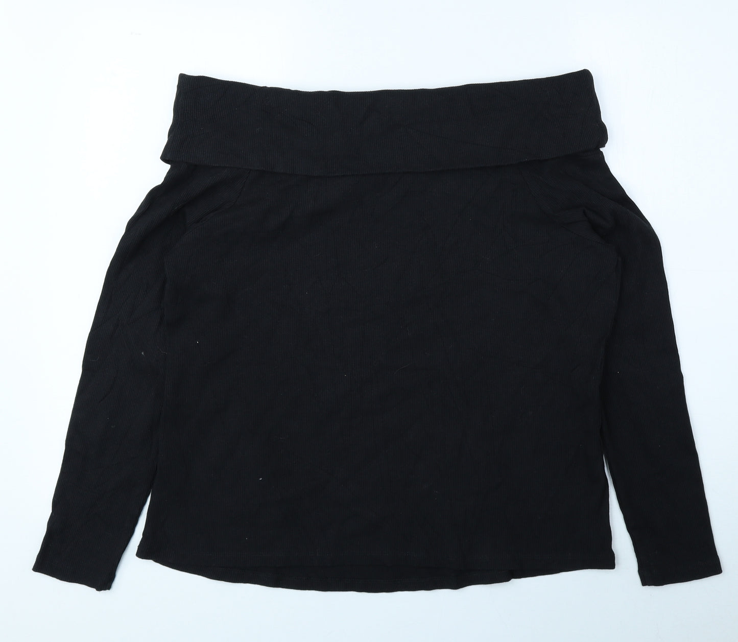 Very Womens Black Roll Neck Cotton Pullover Jumper Size 20 - Ribbed