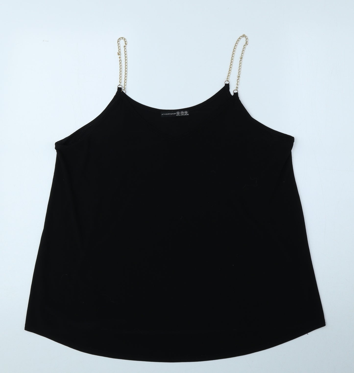 Atmosphere Womens Black Polyester Camisole Tank Size 16 V-Neck