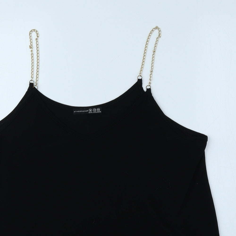 Atmosphere Womens Black Polyester Camisole Tank Size 16 V-Neck