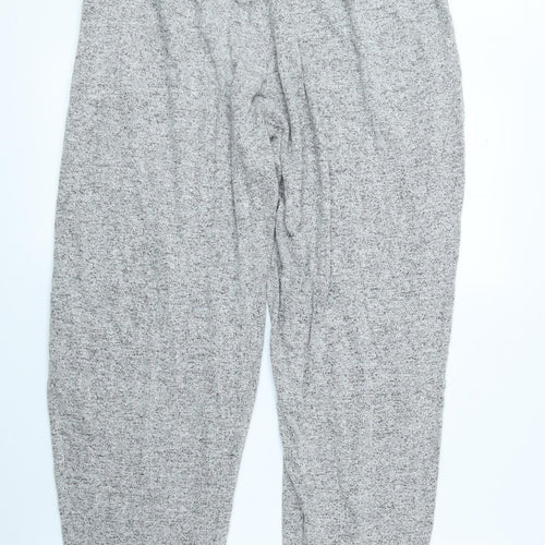 Marks and Spencer Womens Grey Viscose Jogger Trousers Size 22 L27 in Regular Tie