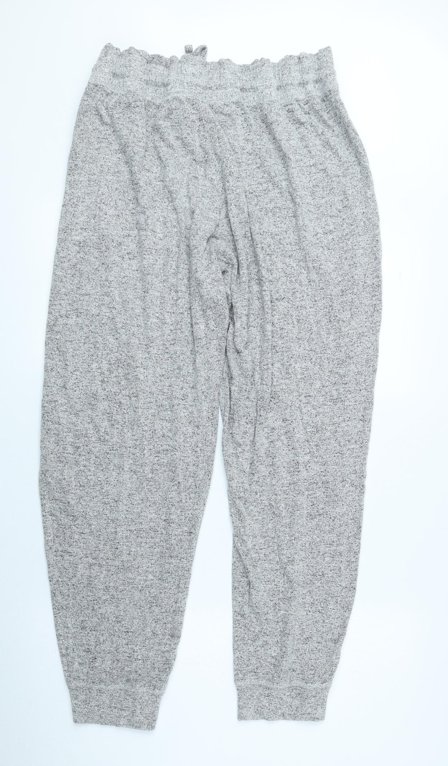 Marks and Spencer Womens Grey Viscose Jogger Trousers Size 22 L27 in Regular Tie