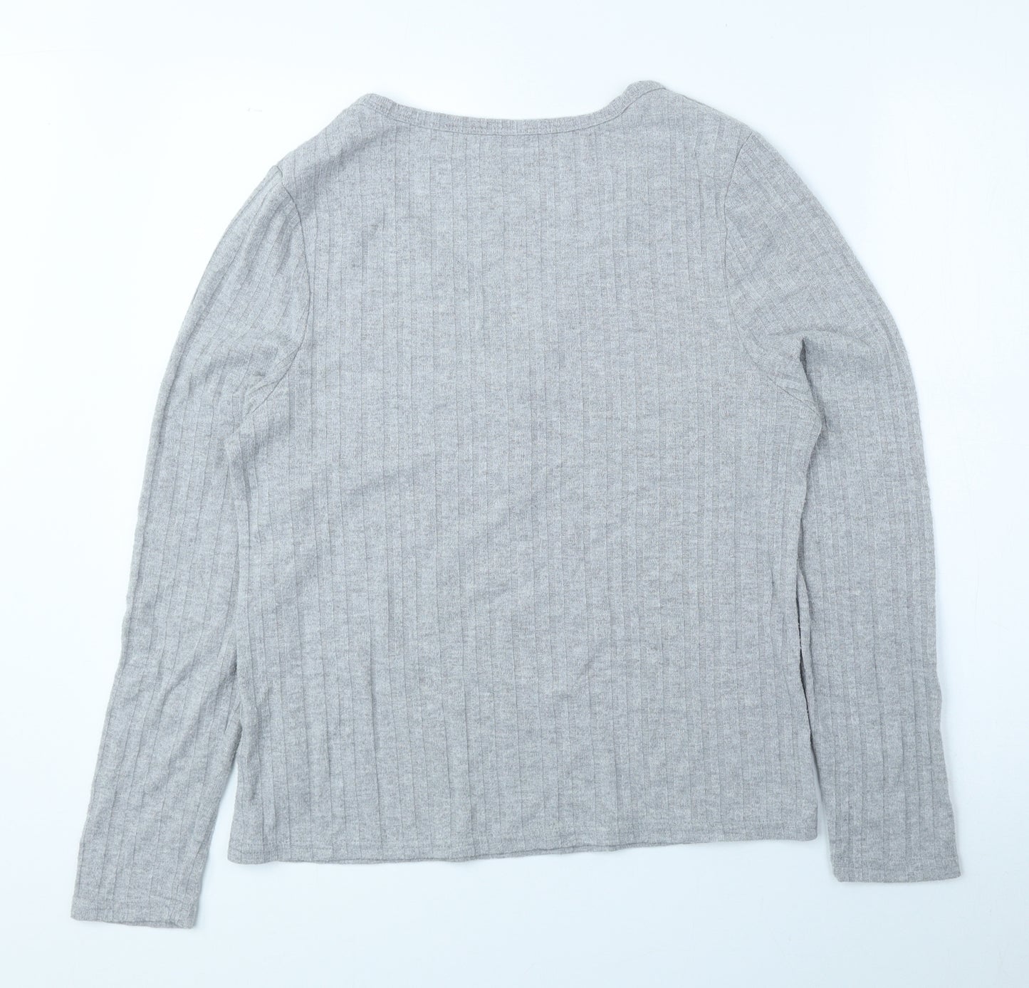 Primark Womens Grey Polyester Basic Blouse Size M V-Neck