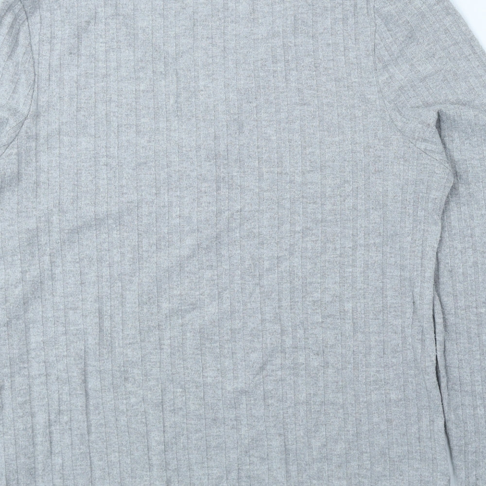 Primark Womens Grey Polyester Basic Blouse Size M V-Neck