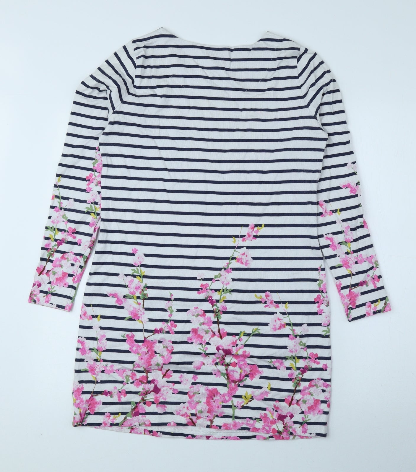 Joules Womens Multicoloured Striped 100% Cotton A-Line Size 10 Round Neck Pullover