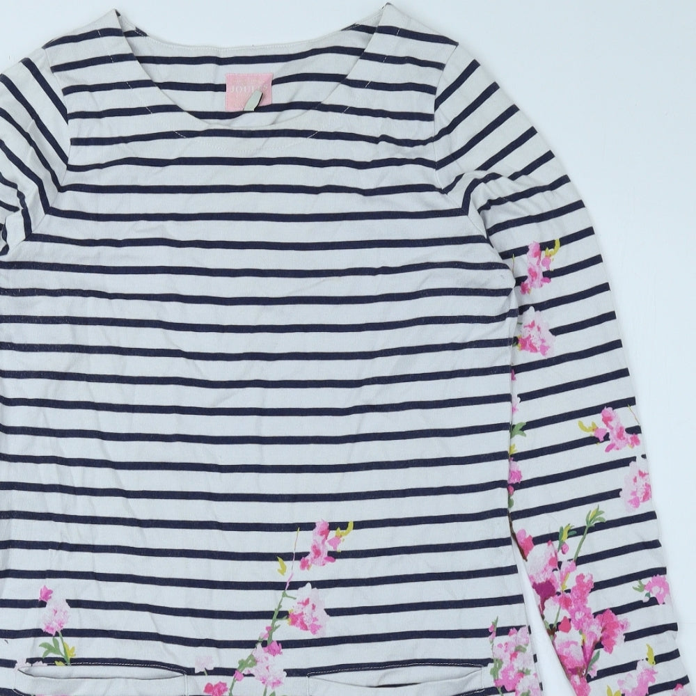 Joules Womens Multicoloured Striped 100% Cotton A-Line Size 10 Round Neck Pullover