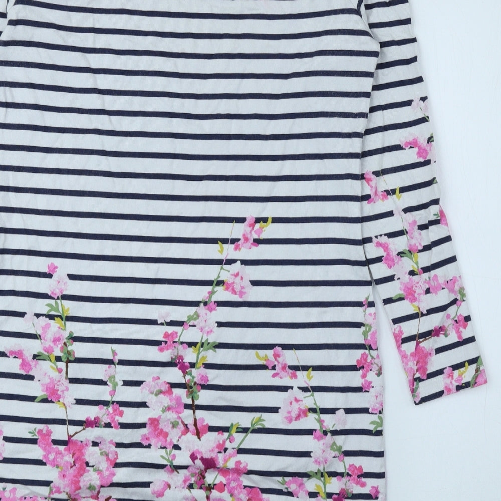 Joules Womens Multicoloured Striped 100% Cotton A-Line Size 10 Round Neck Pullover