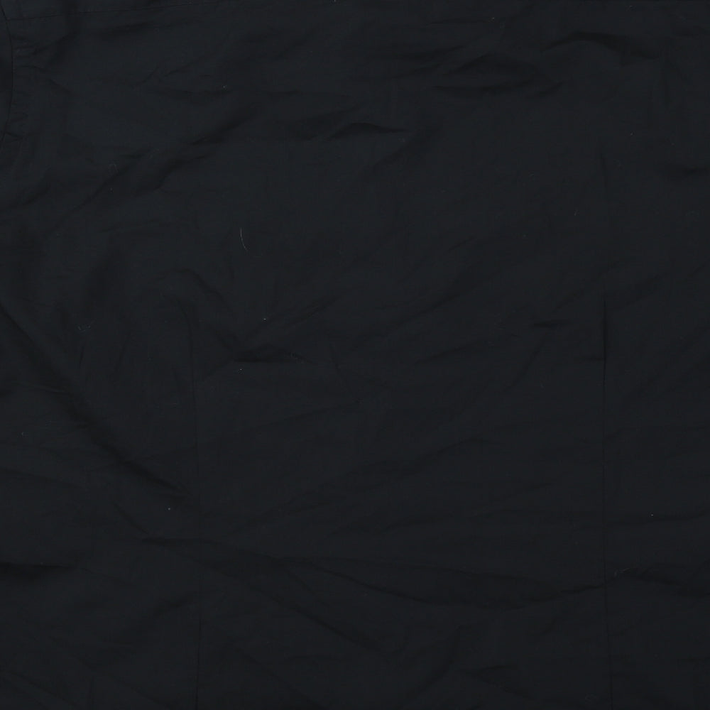 George Mens Black Polyester Dress Shirt Size 16.5 Collared Button
