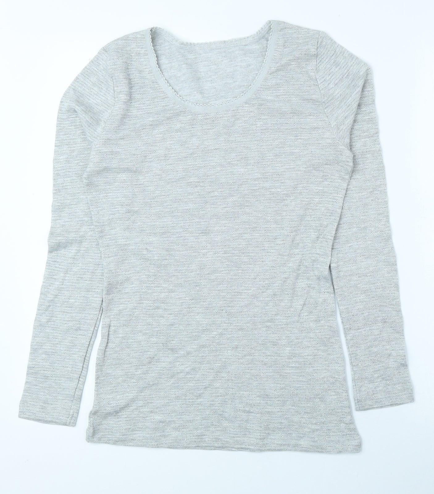 TU Womens Grey Round Neck Polyester Pullover Jumper Size 12