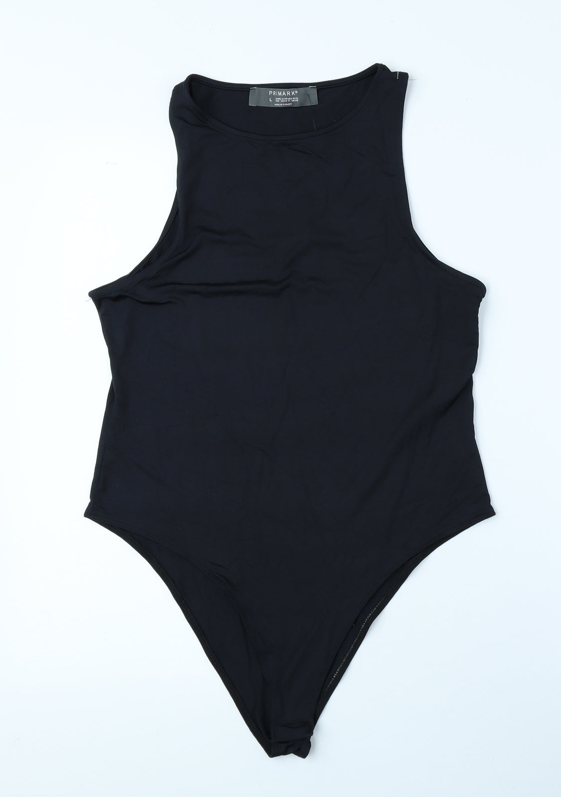 Primark Womens Black Polyamide Bodysuit One-Piece Size L Snap