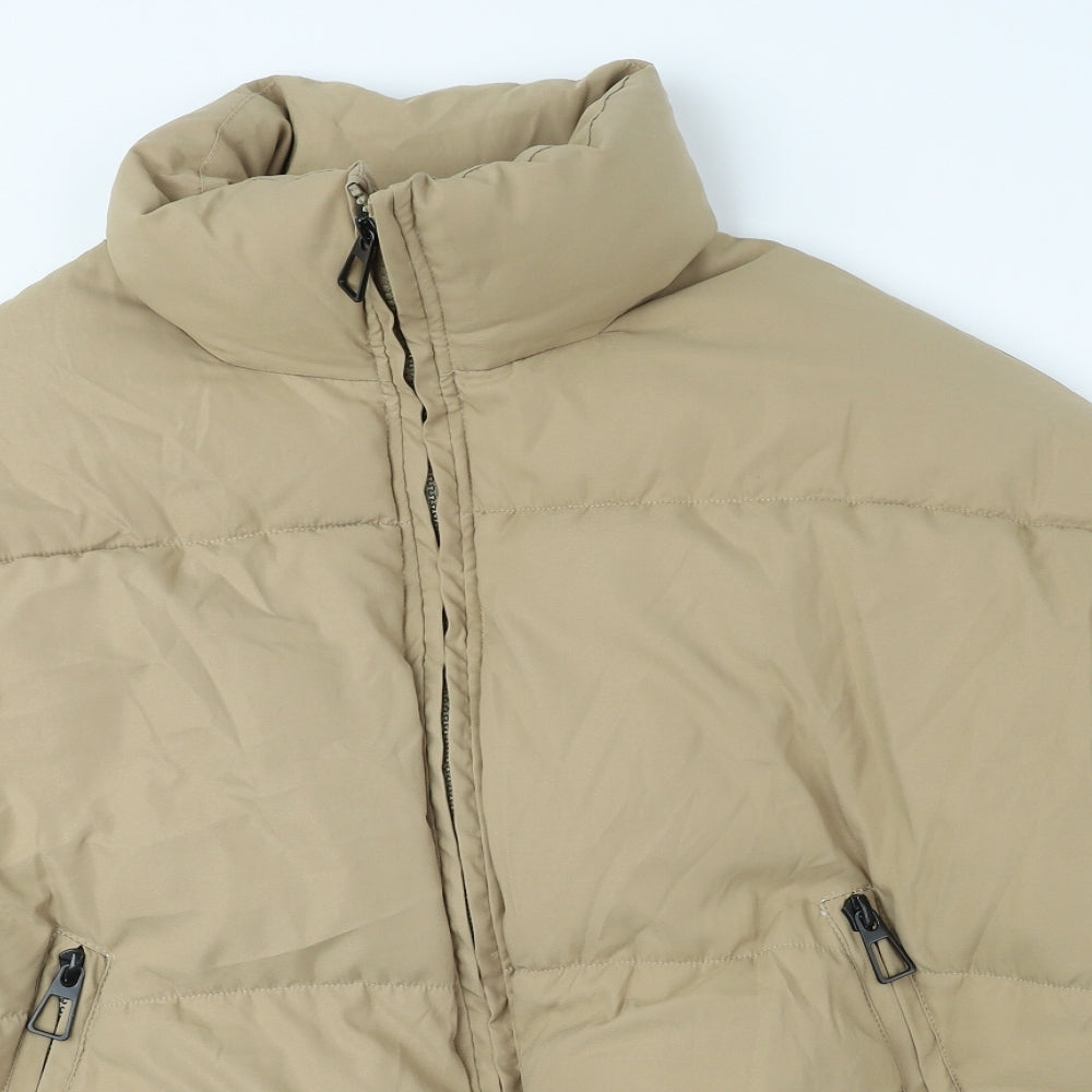 SheIn Womens Beige Puffer Jacket Coat Size S Zip