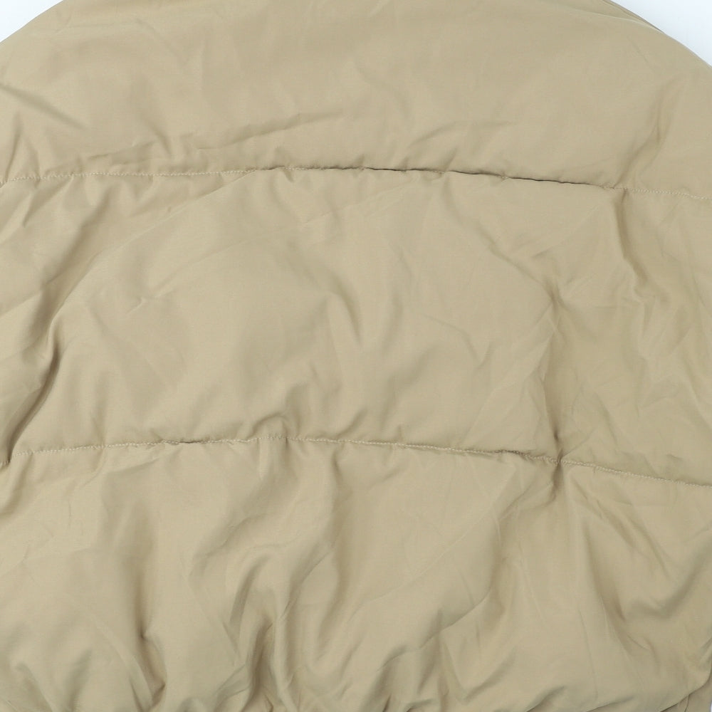 SheIn Womens Beige Puffer Jacket Coat Size S Zip