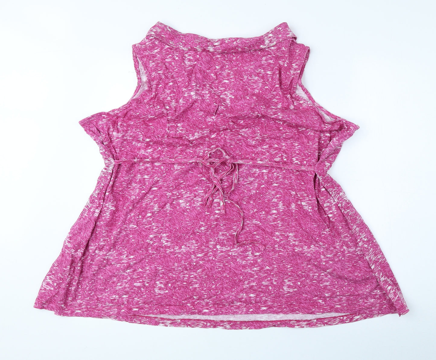 Preworn Womens Pink 100% Cotton Basic Blouse Size 26 V-Neck