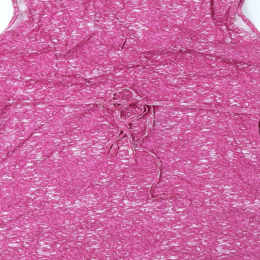 Preworn Womens Pink 100% Cotton Basic Blouse Size 26 V-Neck