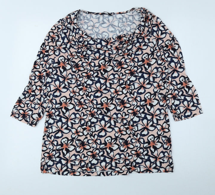 George Womens Multicoloured Floral Viscose Basic Blouse Size 14 Cowl Neck