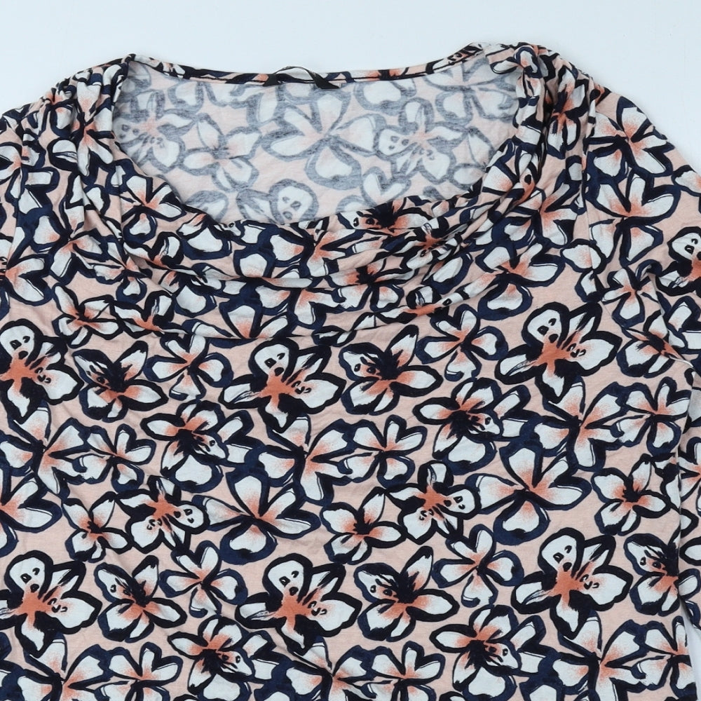 George Womens Multicoloured Floral Viscose Basic Blouse Size 14 Cowl Neck
