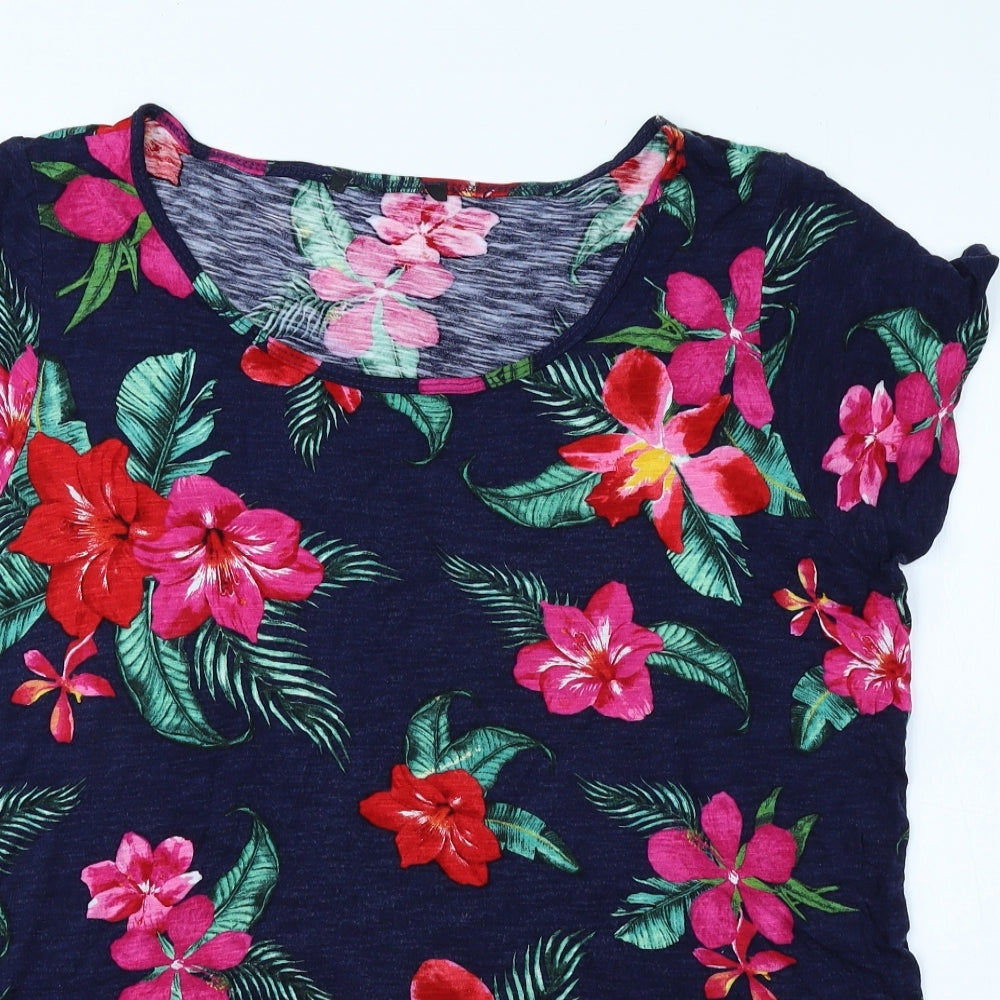 George Womens Multicoloured Floral Viscose Basic Blouse Size 18 Round Neck