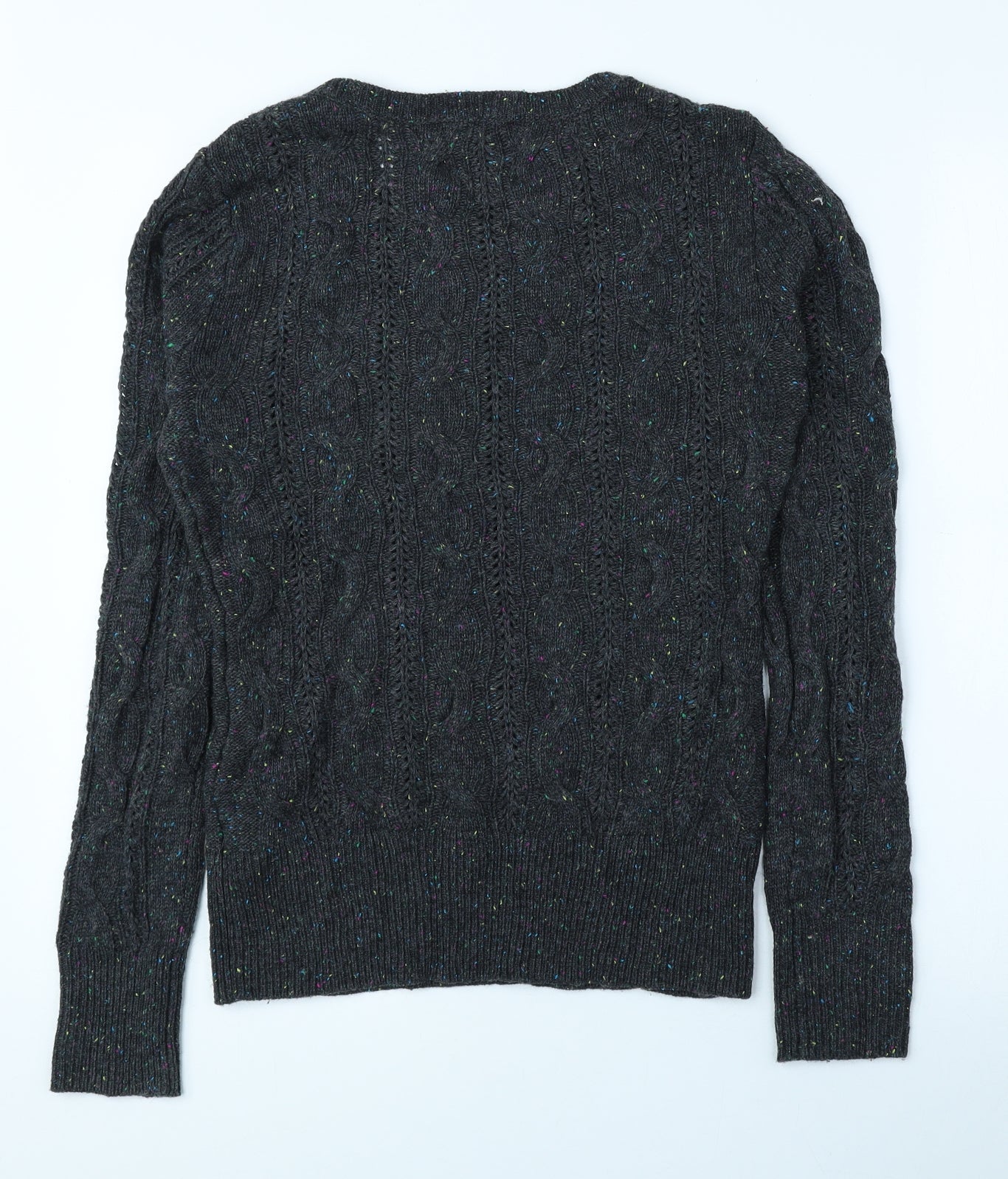 Aphorism Womens Grey Round Neck Nylon Pullover Jumper Size M